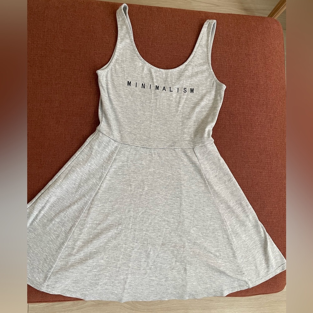 H&M Light Gray Minimalism Tank Skater Dress